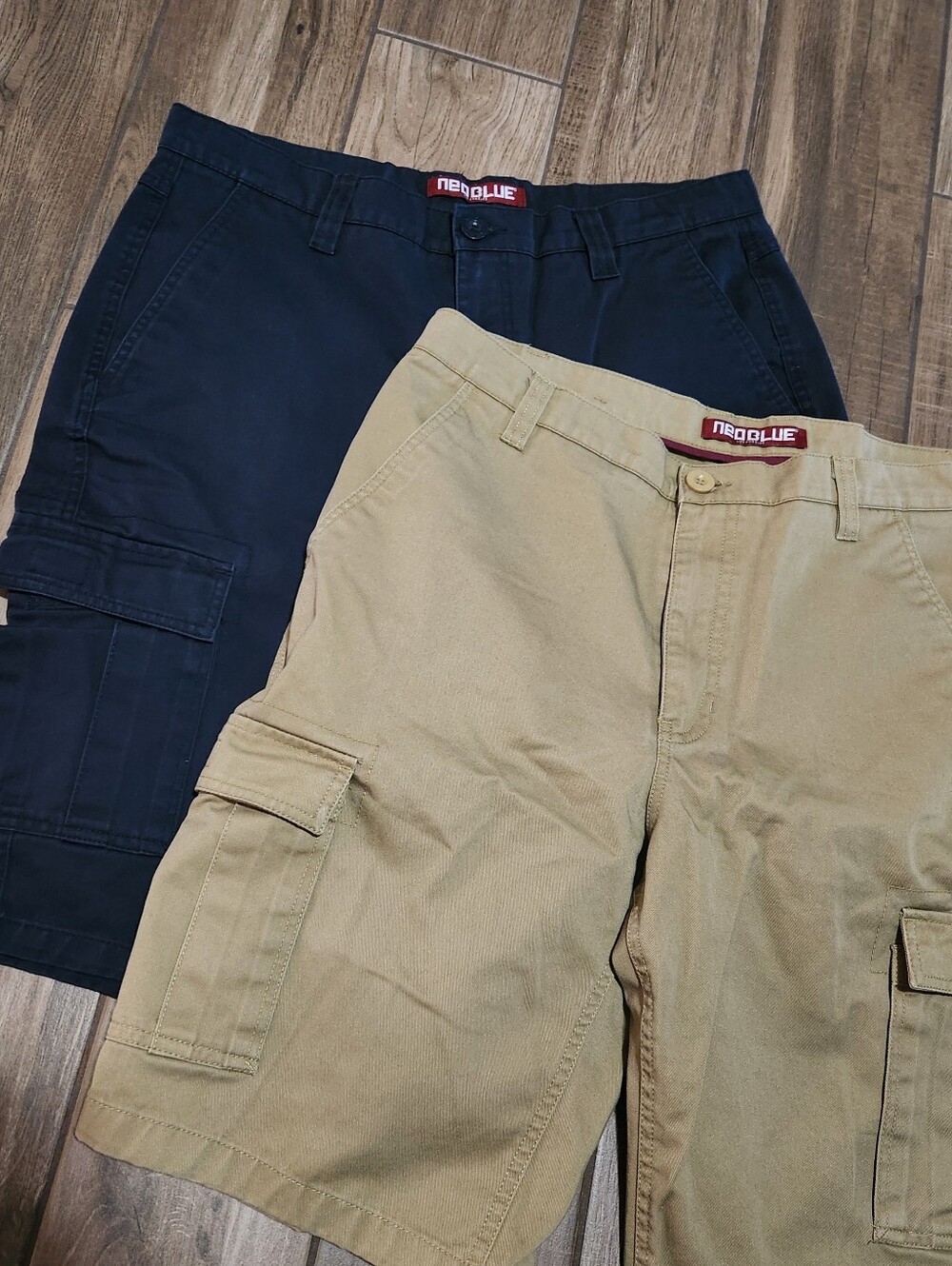 2 Men’s Cargo Shorts - Black and Khaki